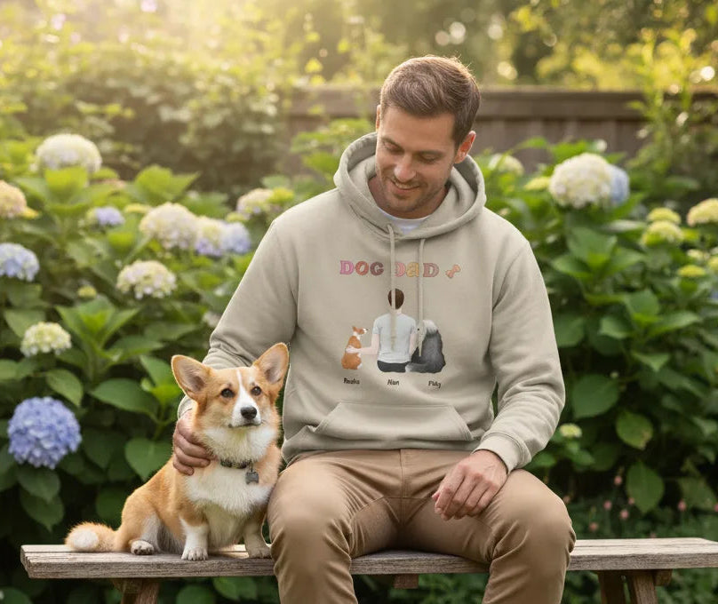 Personalized Pullover Hoodie Dog Dad