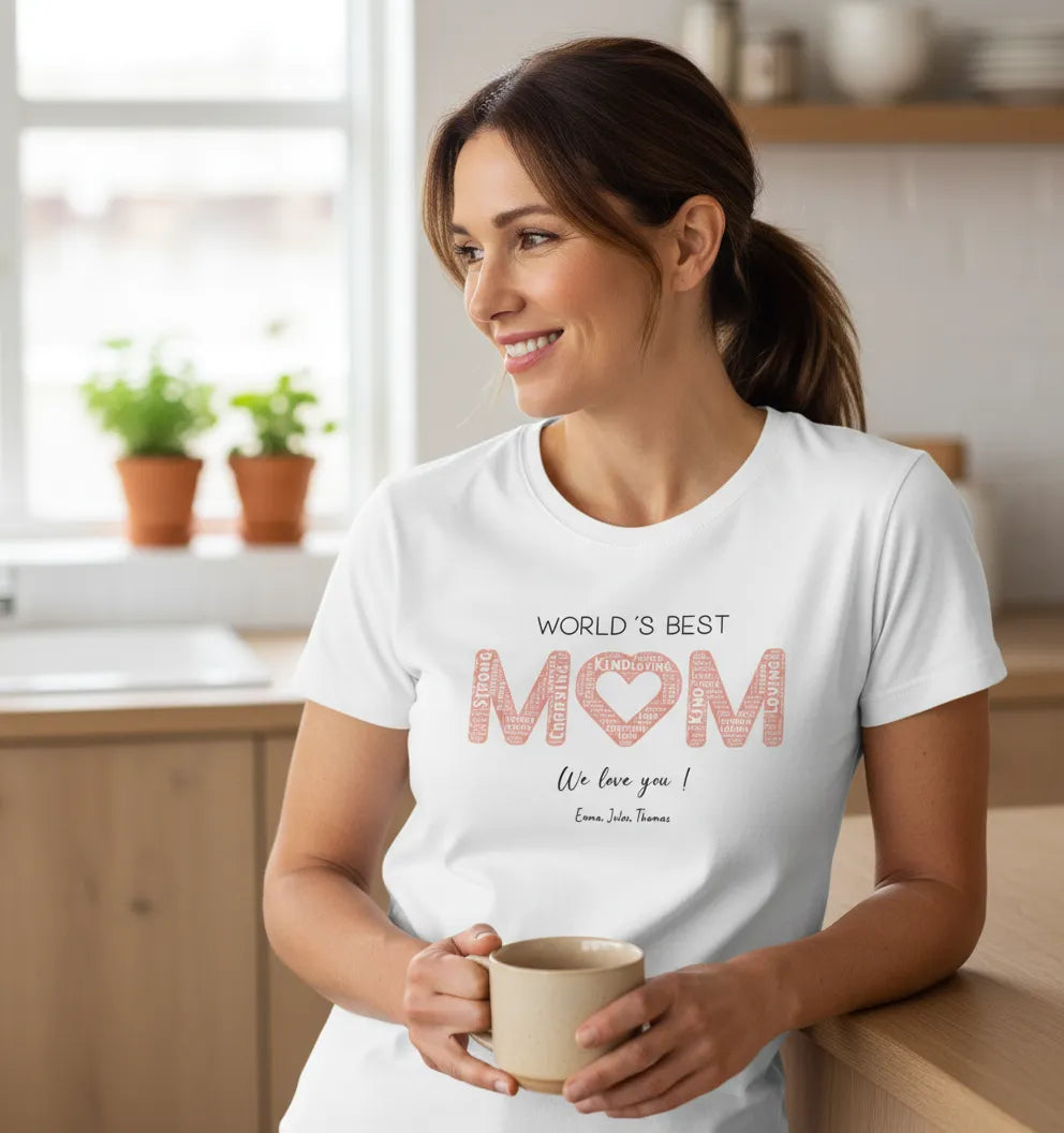 Personalized T-Shirt World's Best Mom with word cloud