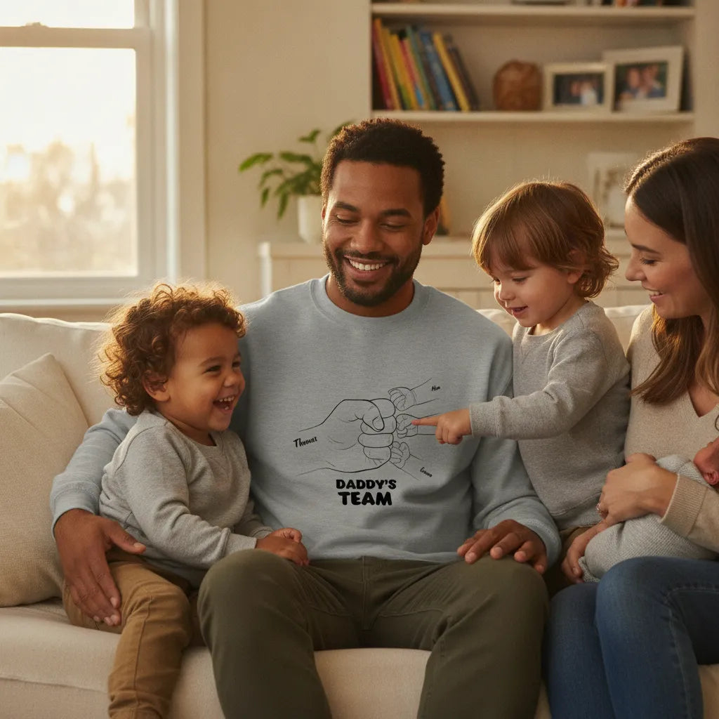 Personalized Crewneck Sweatshirt Daddy's Team