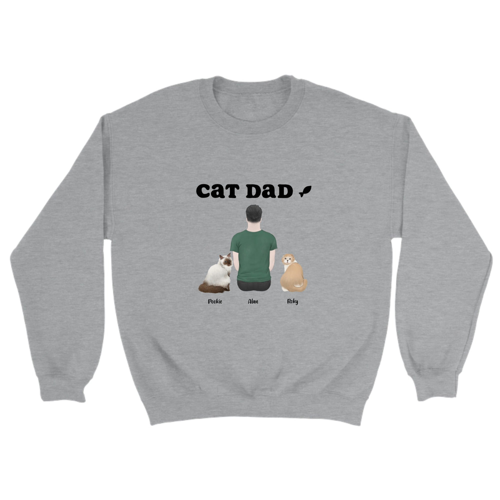 Personalized Crewneck Sweatshirt Cat DAD