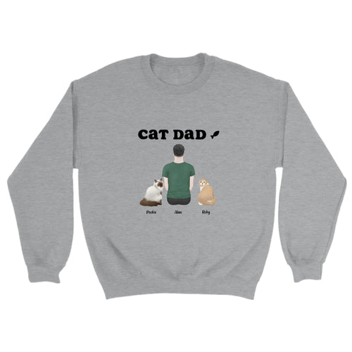 Personalized Crewneck Sweatshirt Cat DAD