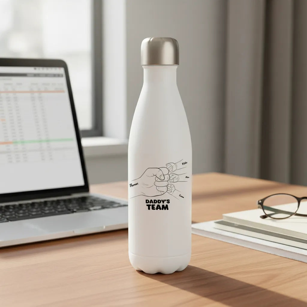 Personalized Water Bottle Daddy With Children