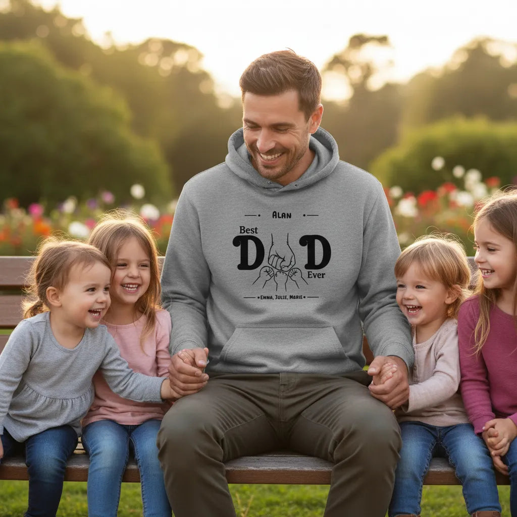 Personalized Pullover Hoodie Best Dad Ever