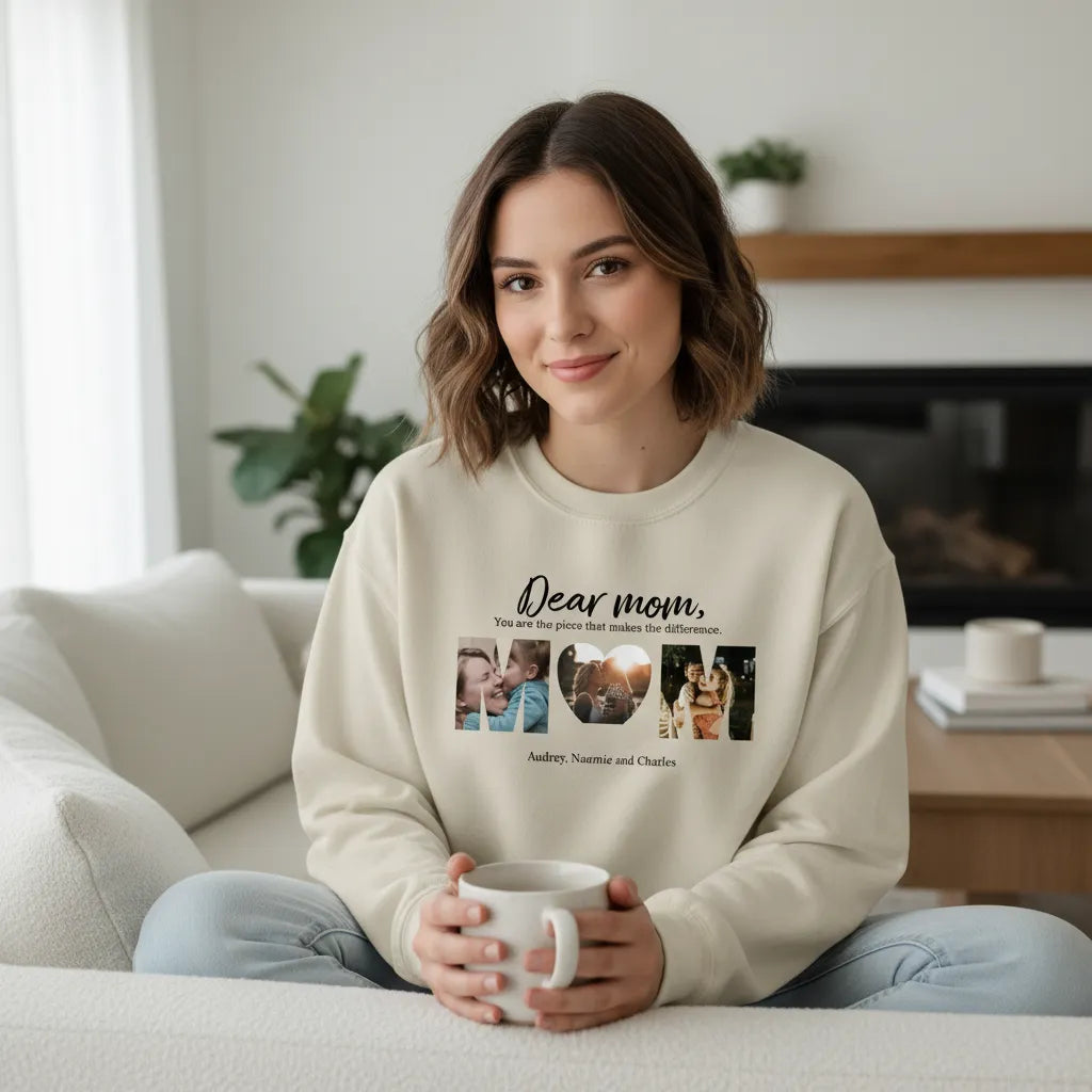 Personalized Crewneck Sweatshirt Mom I Love You