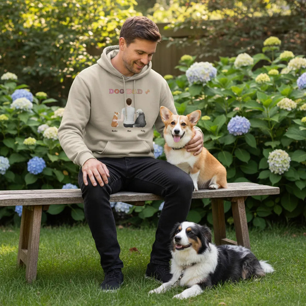 Personalized Pullover Hoodie Dog Dad
