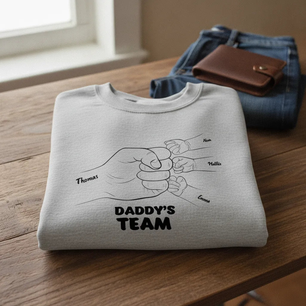 Personalized Crewneck Sweatshirt Daddy's Team