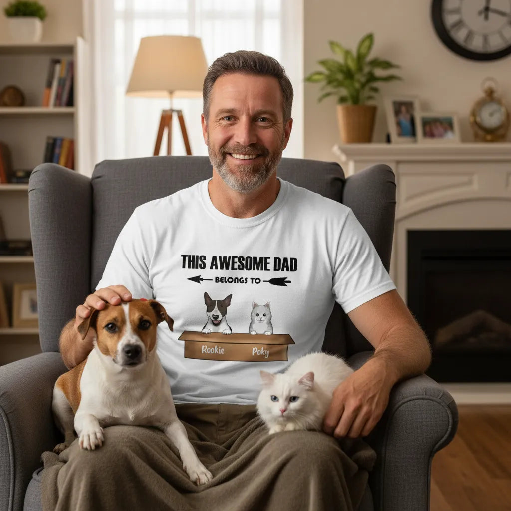 Personalized Tee Shirt This Awesome Pet Dad Belongs To