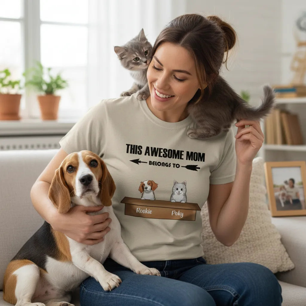 Personalized Tee Shirt This Awesome Pet Mom Belongs To