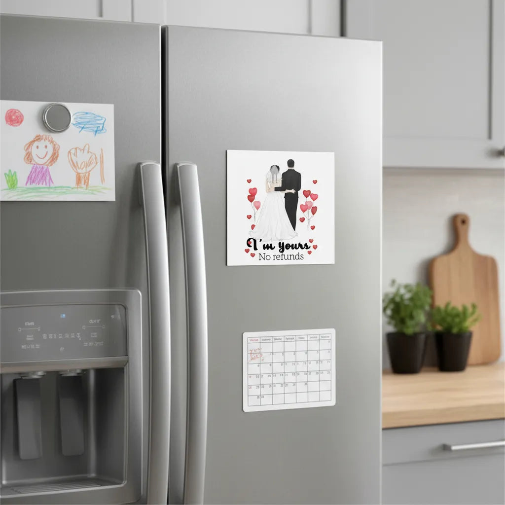 Personalized Magnetic Magnet I am Yours No Refunds