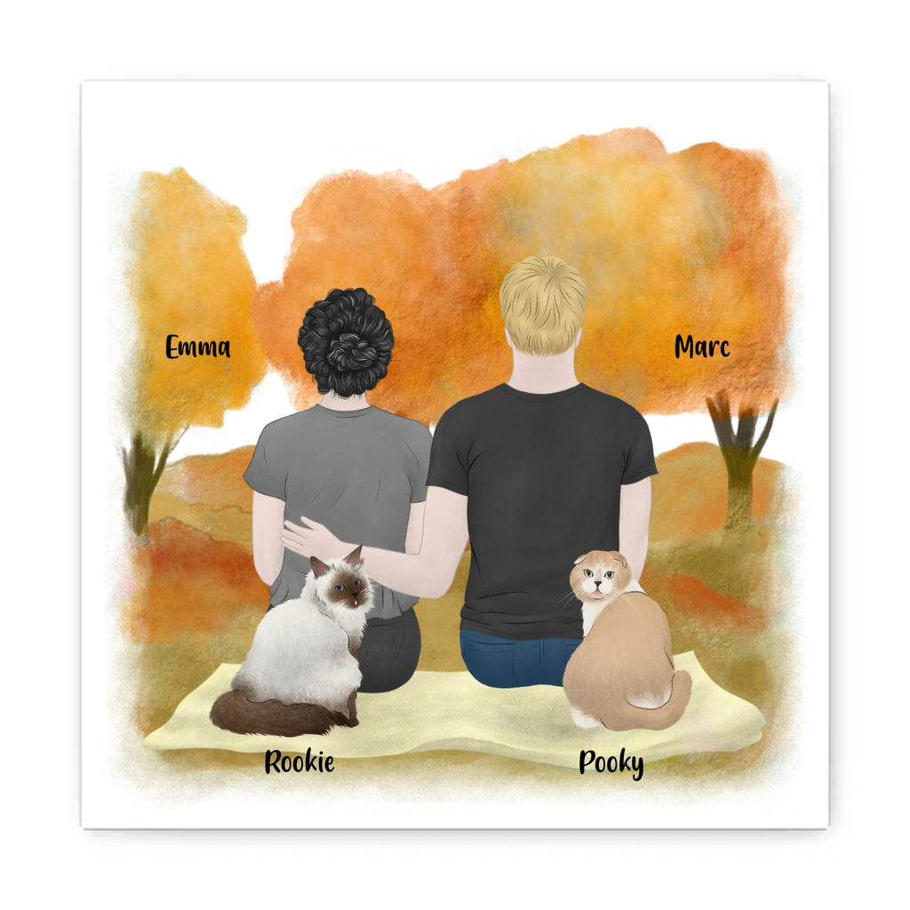 Personalized Poster Couple and Dogs