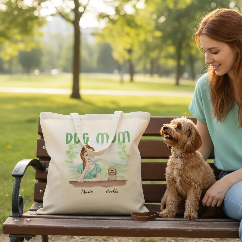 Personalized Tote Bag Dog Mom