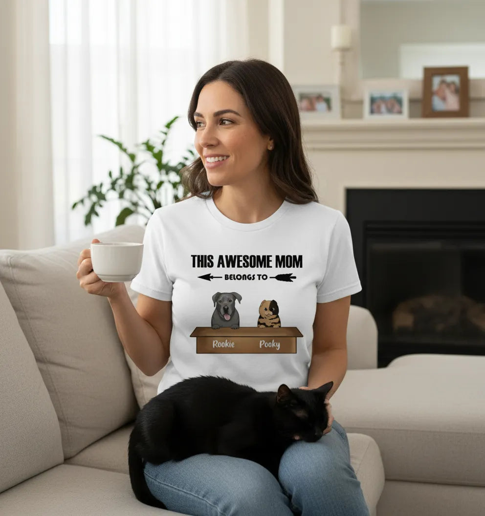 Personalized T-Shirt This Awesone Pet Mom Belongs To