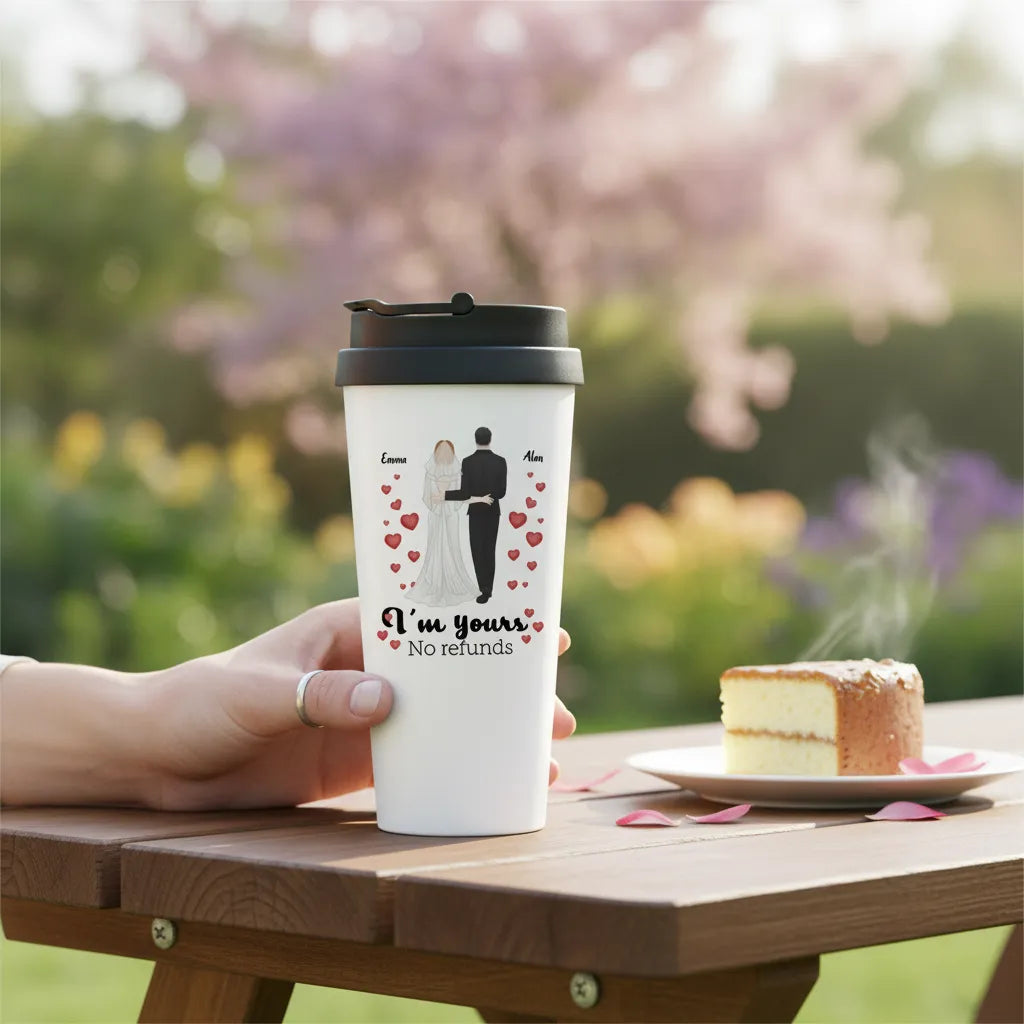 Customized Travel Mug Newlyweds