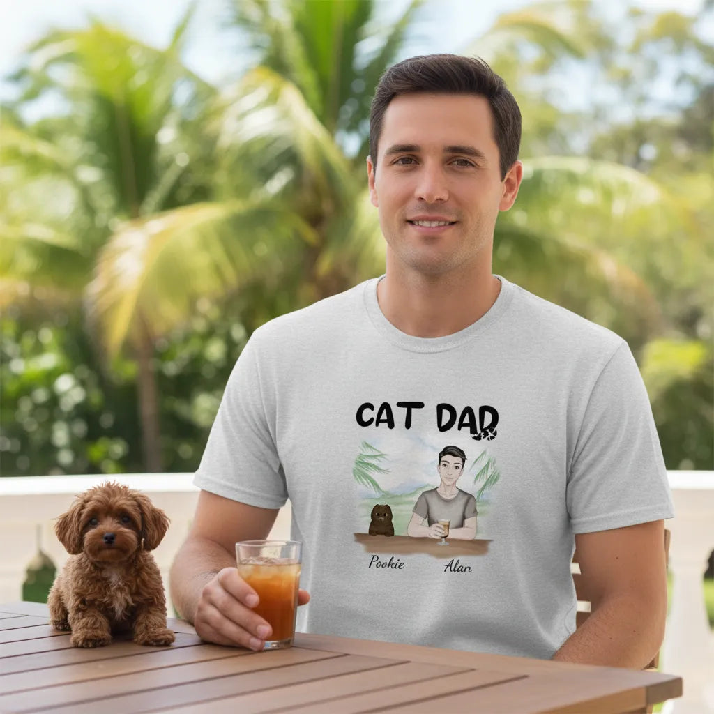 Personalized Tee Cat Dad