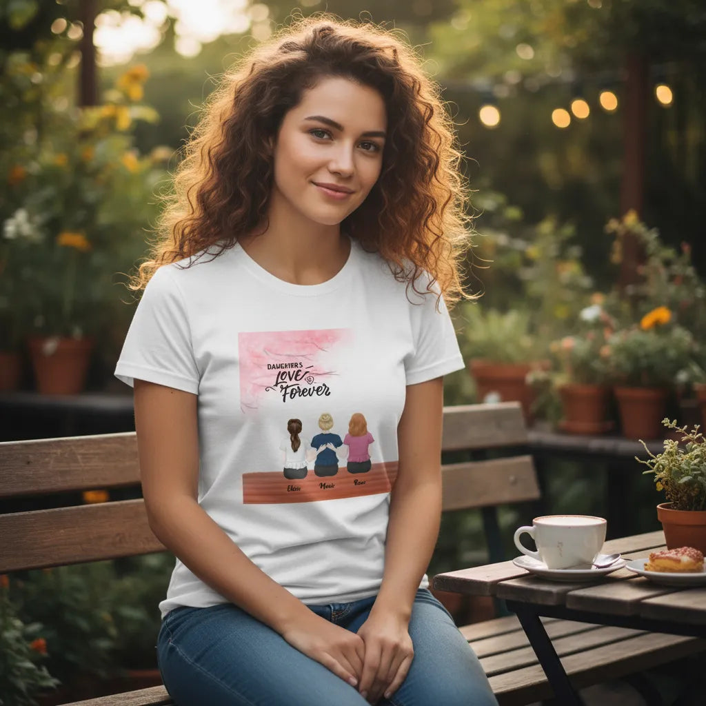 Personalized Tee Shirt Daughter and Mother Love Is Forever