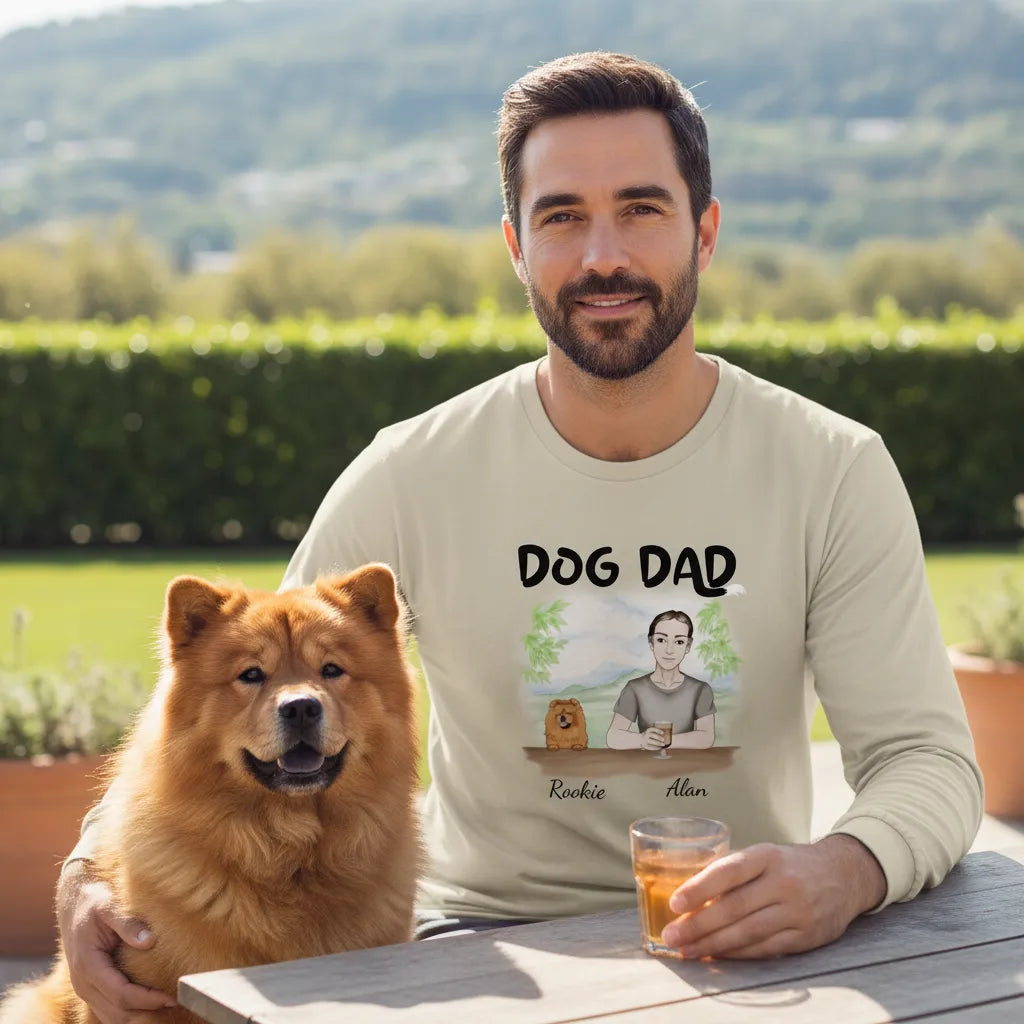 Personalized Longsleeve T-shirt Dog Dad