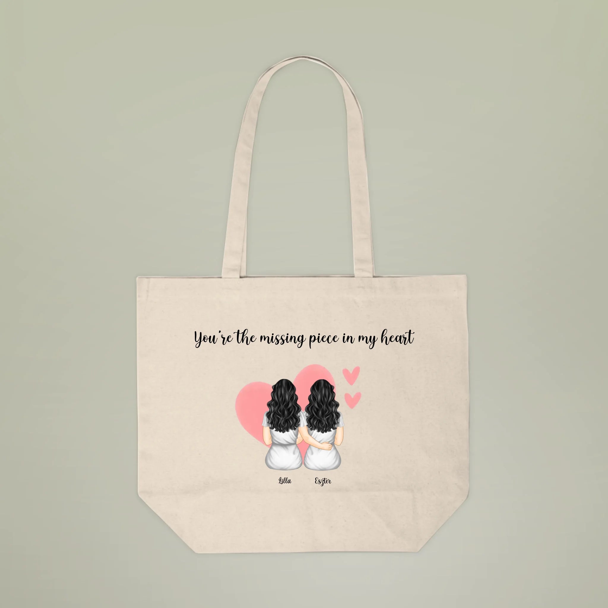 Personalized Canvas Tote Couple Missing Piece