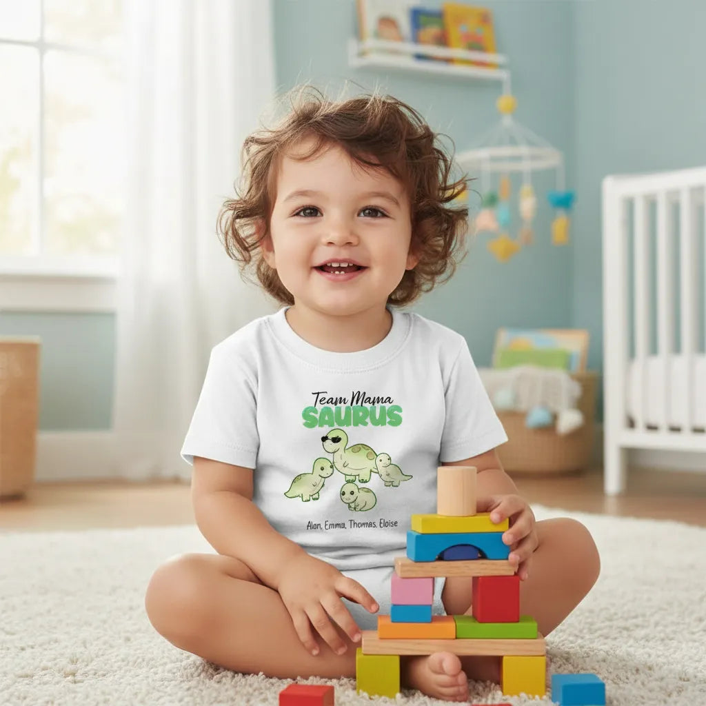 Personalized Baby T-shirt Dinosaur and Name