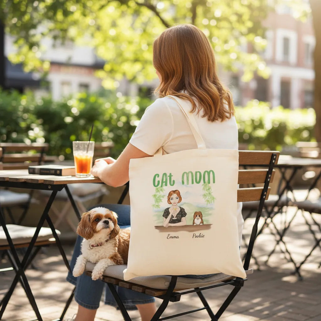 Personalized Tote Bag Cat Mom