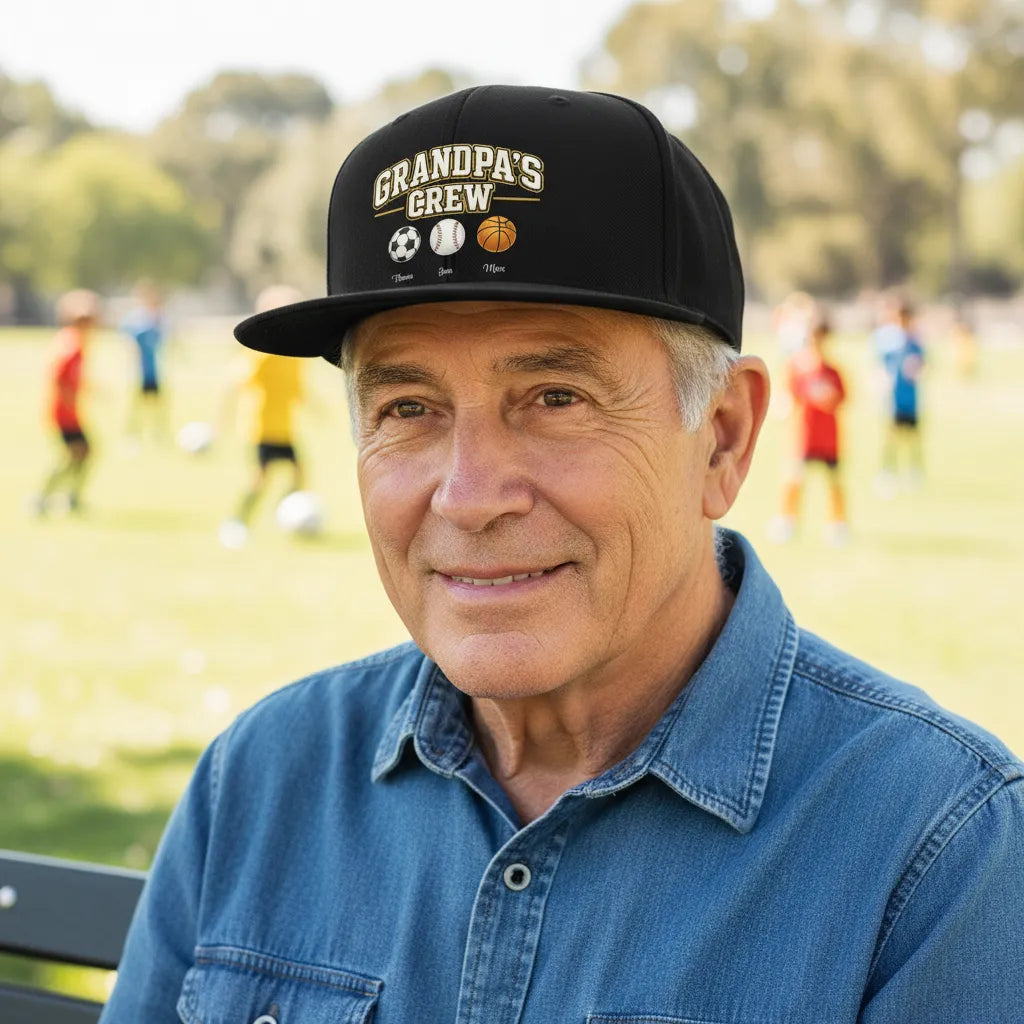 Personalized Snapback Hat Grandpa's Crew
