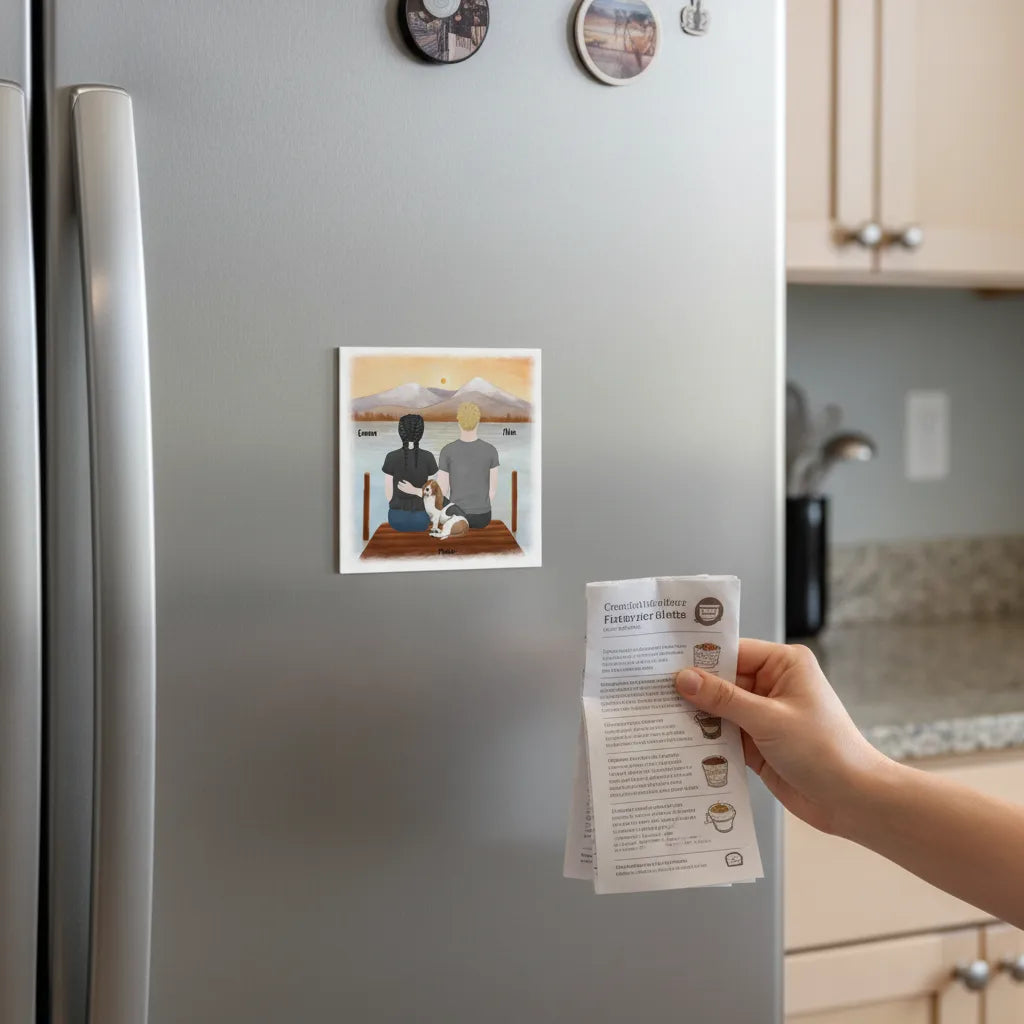 Personalized Square Magnet You, Me And The Dog