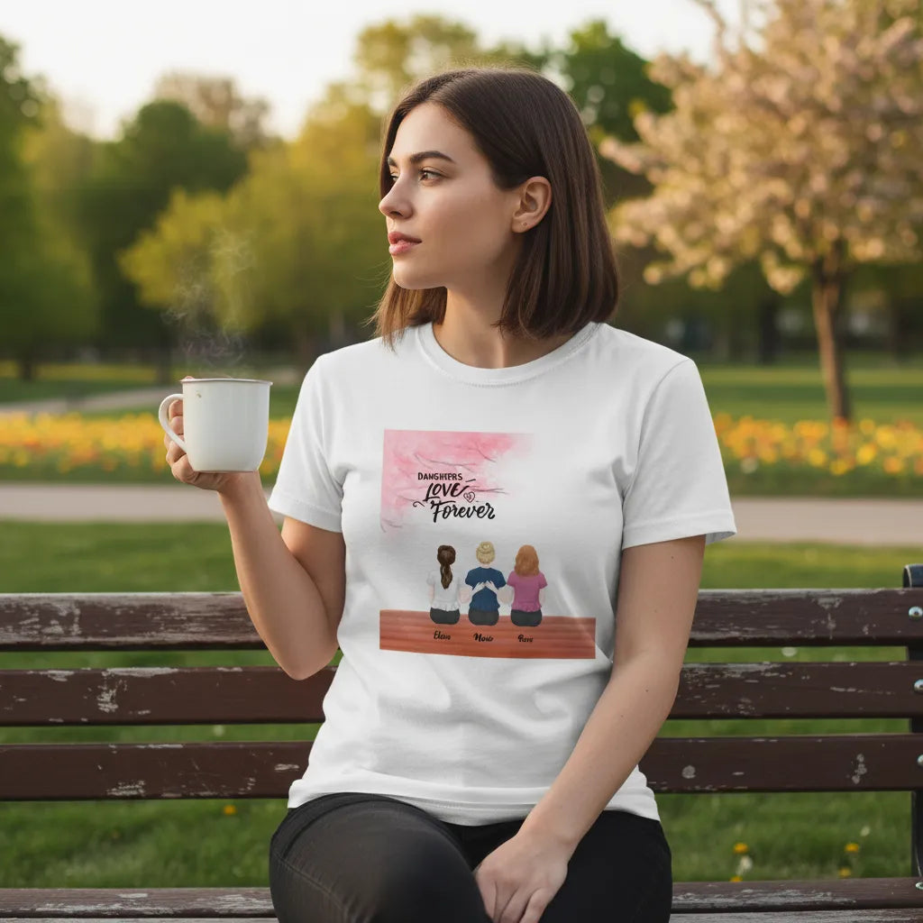 Personalized Tee Shirt Daughter and Mother Love Is Forever