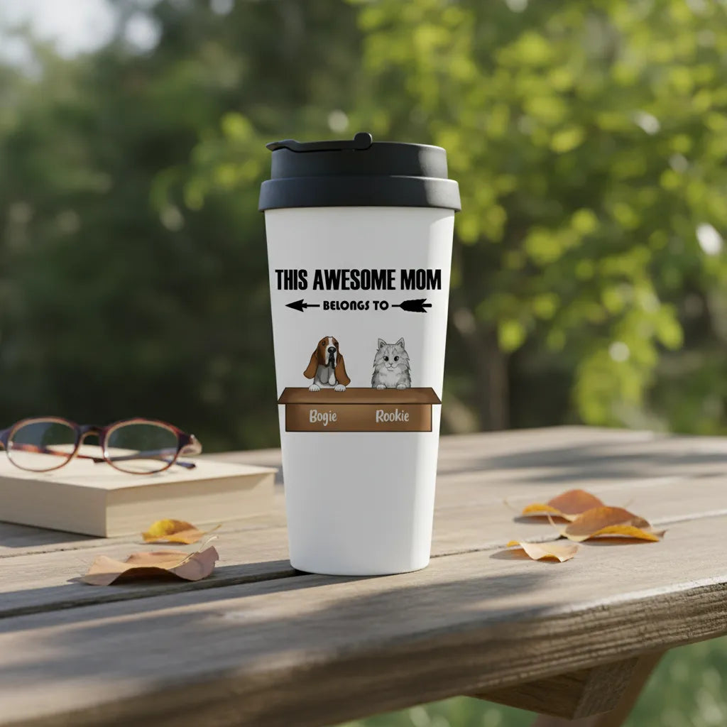 Personalized Tumbler Awesome Mom For Pets