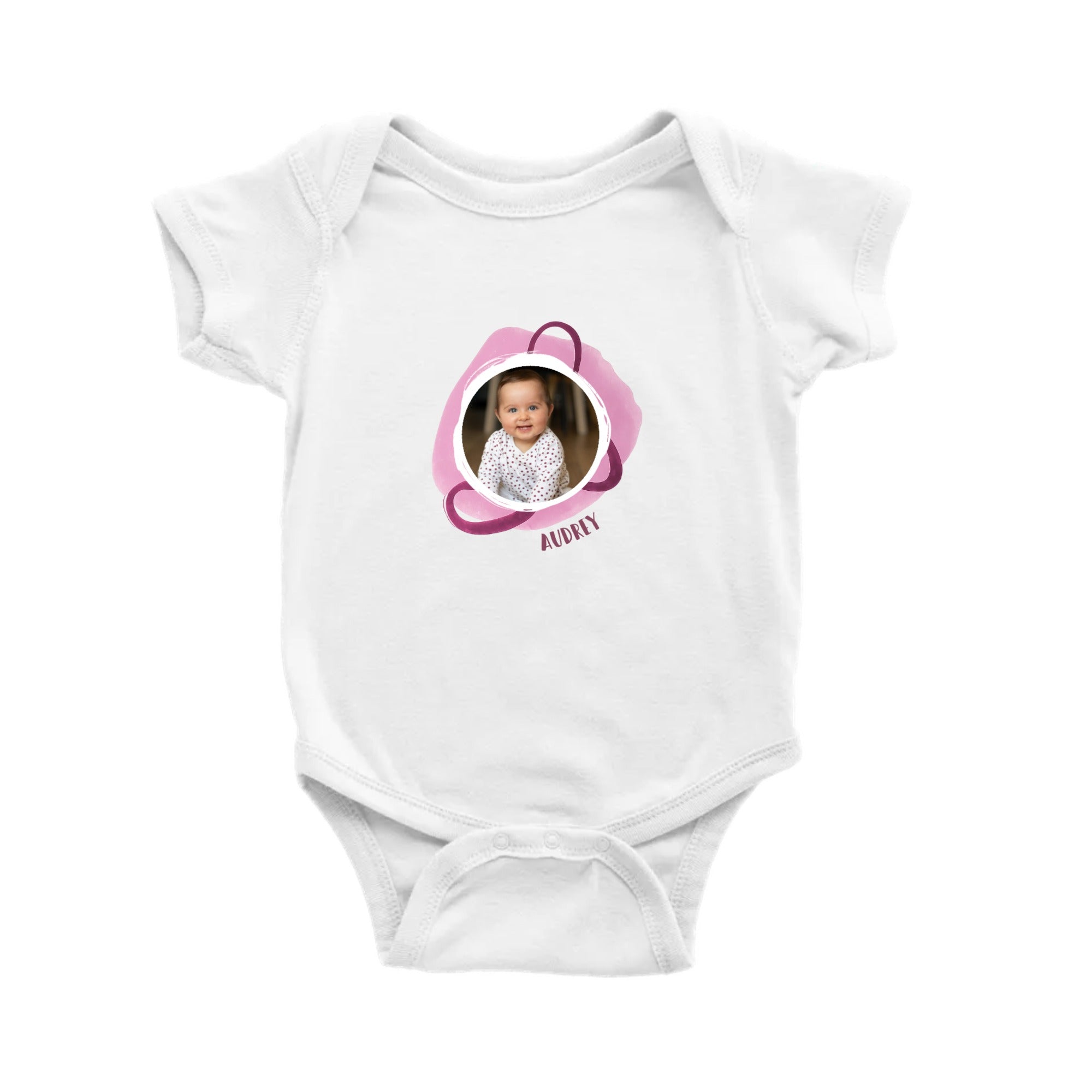 Customized Baby Bodysuit With Photo and Name
