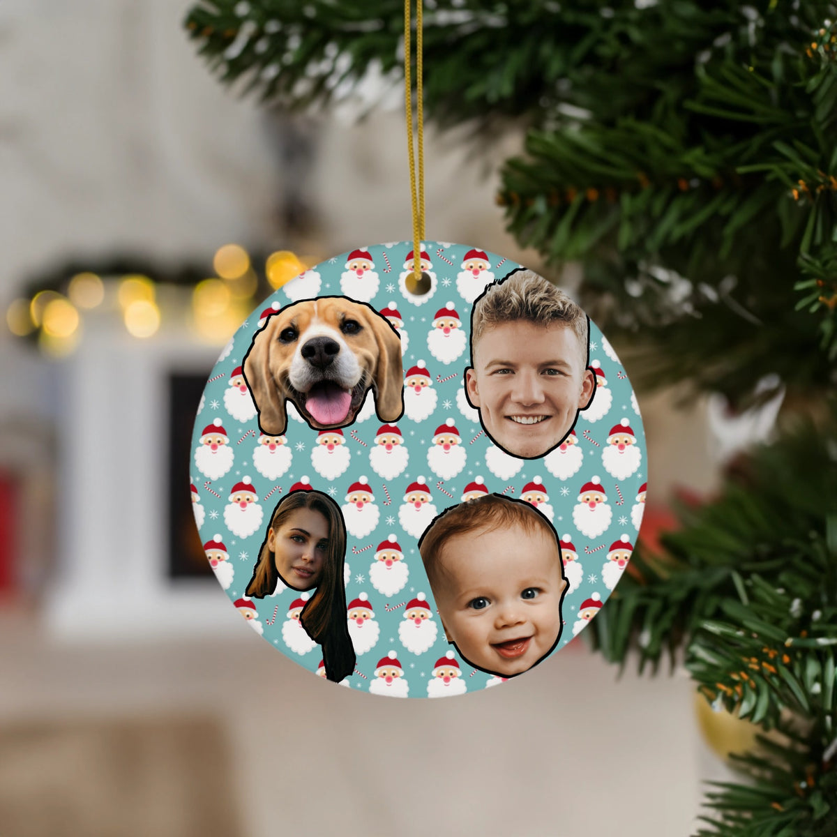 Customized Christmas Ornament Christmas Face Cutout