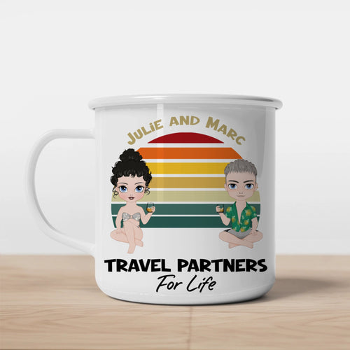 Customized Enamel Mug Travel Partners For Life