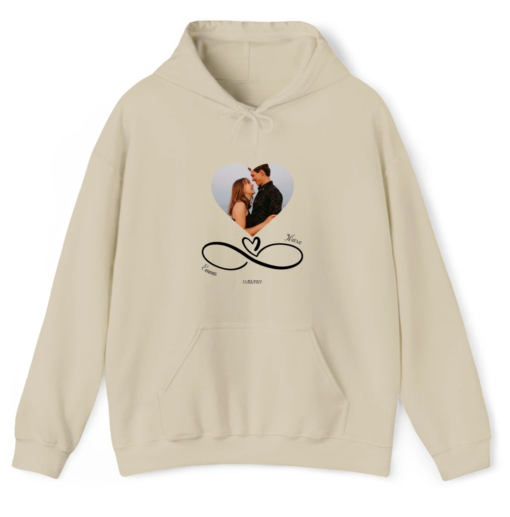 Customized Hooded Sweatshirt With Couple Photo