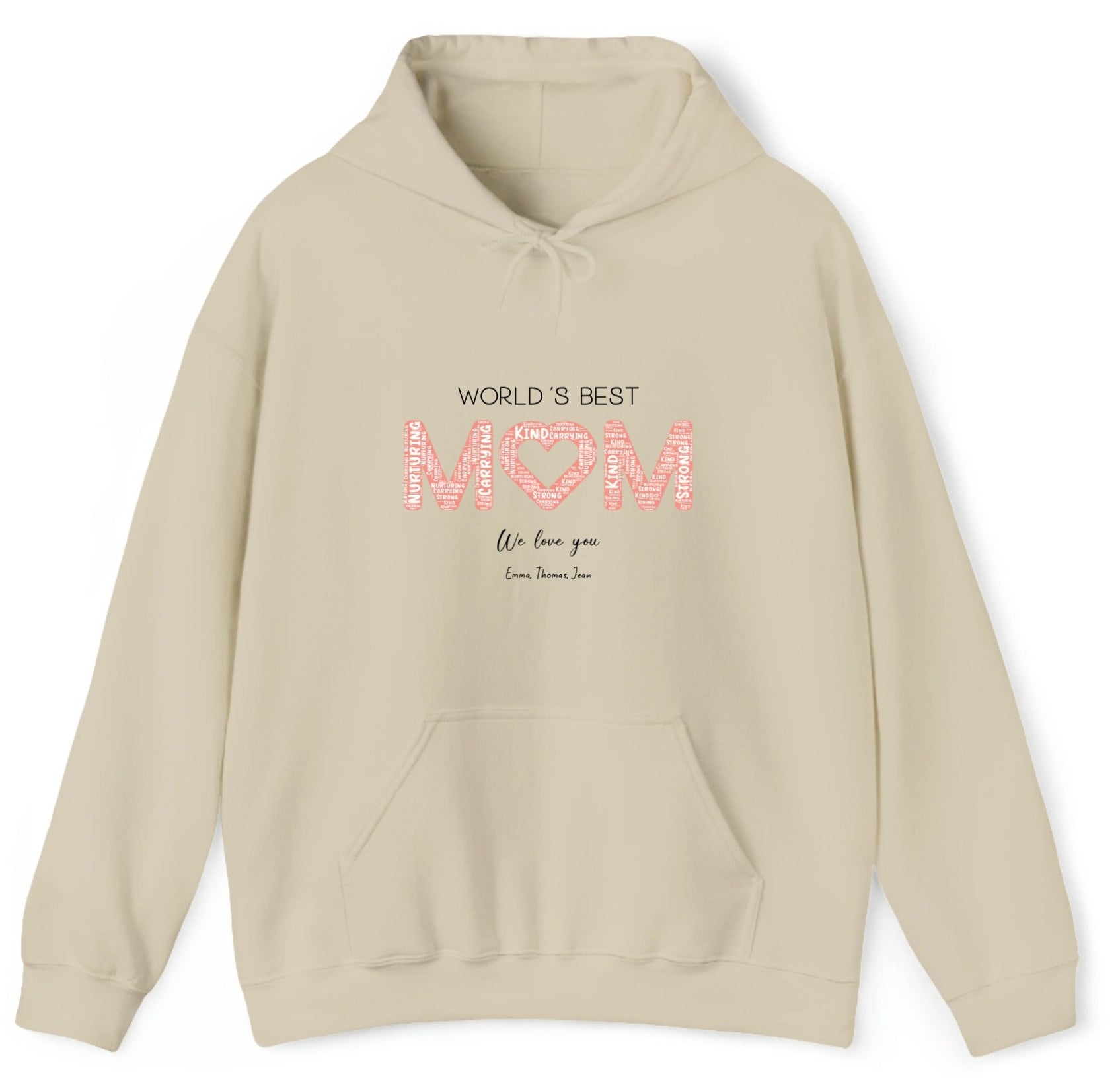 Customized Hoodie World's Best Mom with word cloud