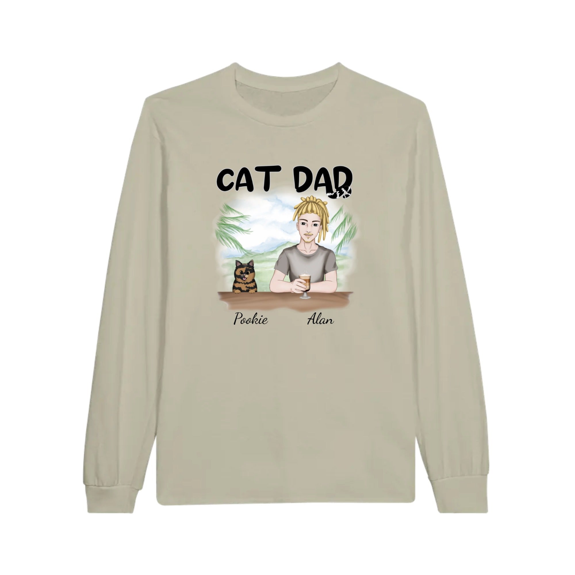 Customized Longsleeve T-shirt Cat Dad