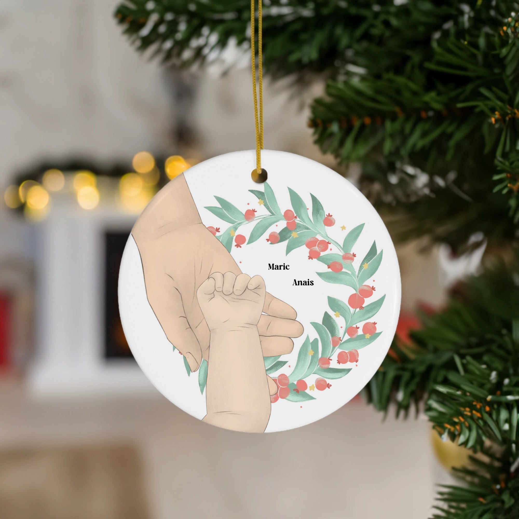 Customized Ornament Baby and Parent Hands