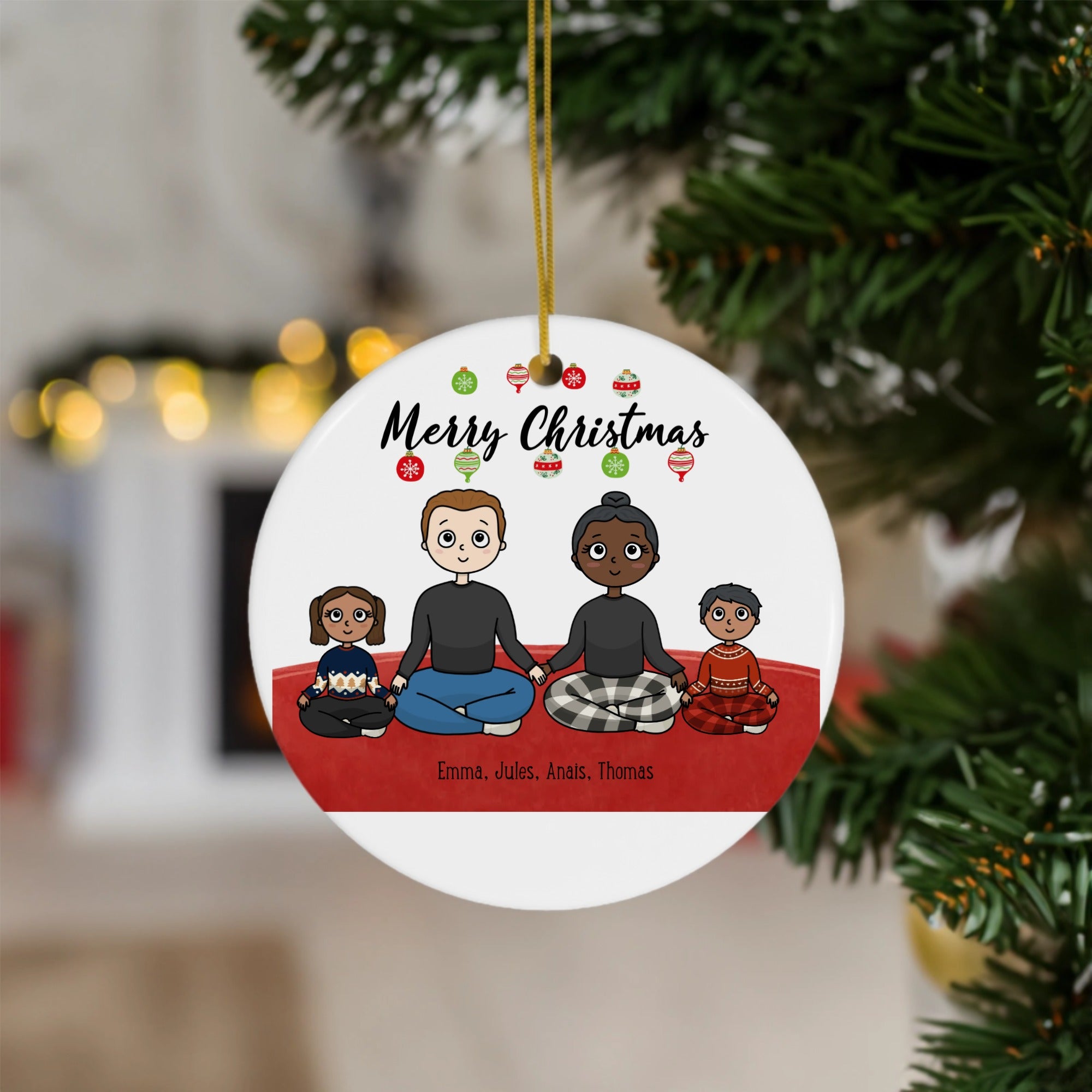 Customized Ornament Family Merry Christmas Family