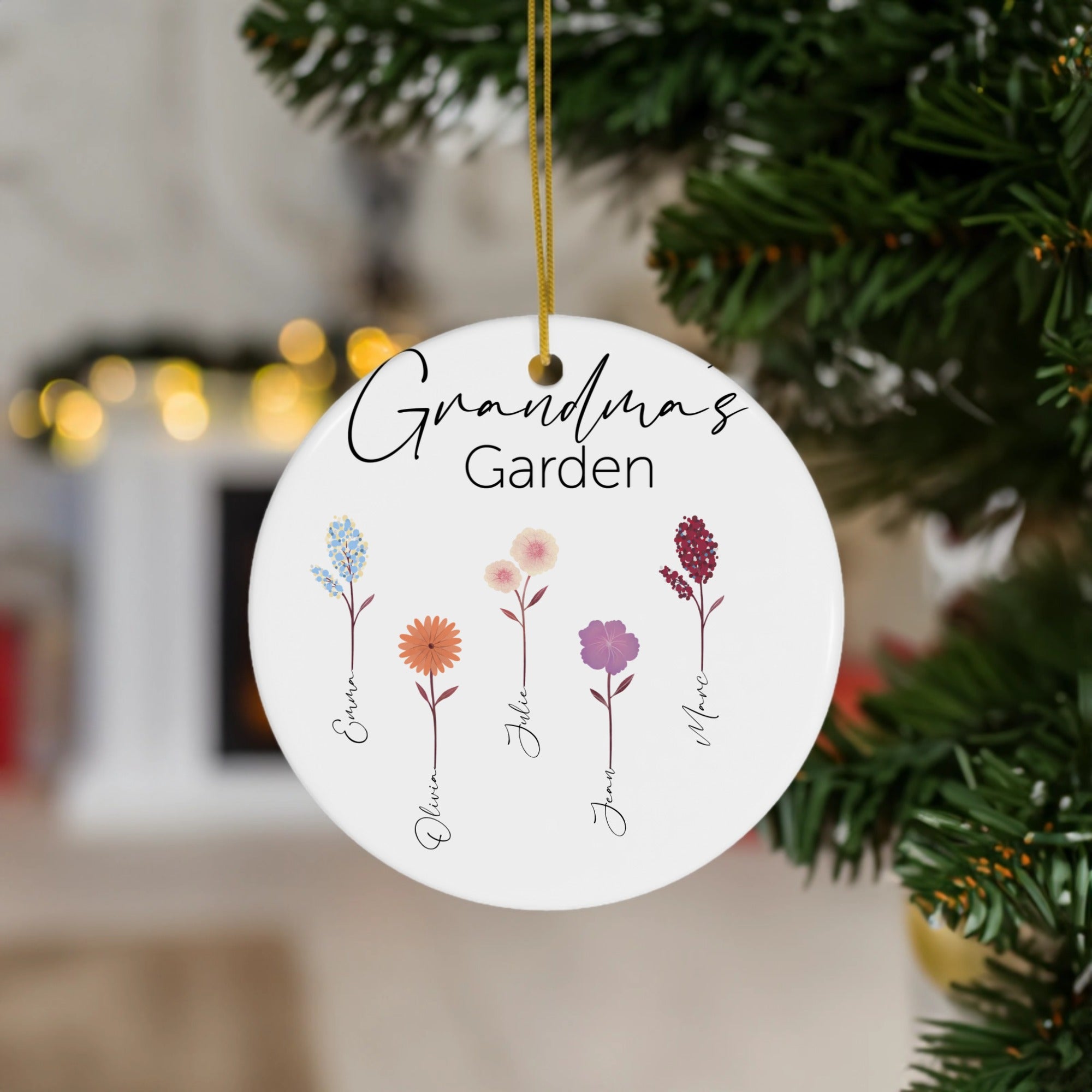 Customized Ornament Grandma's Garden With Grandkids Names
