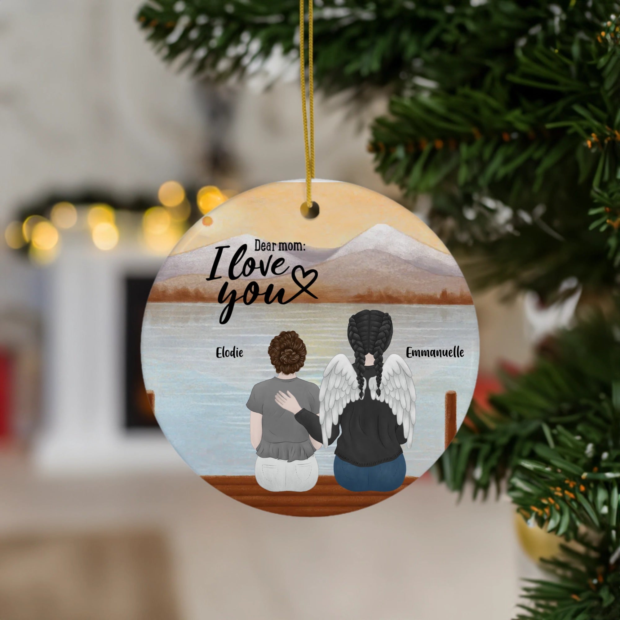 Customized Ornament Memorial Mom and Children