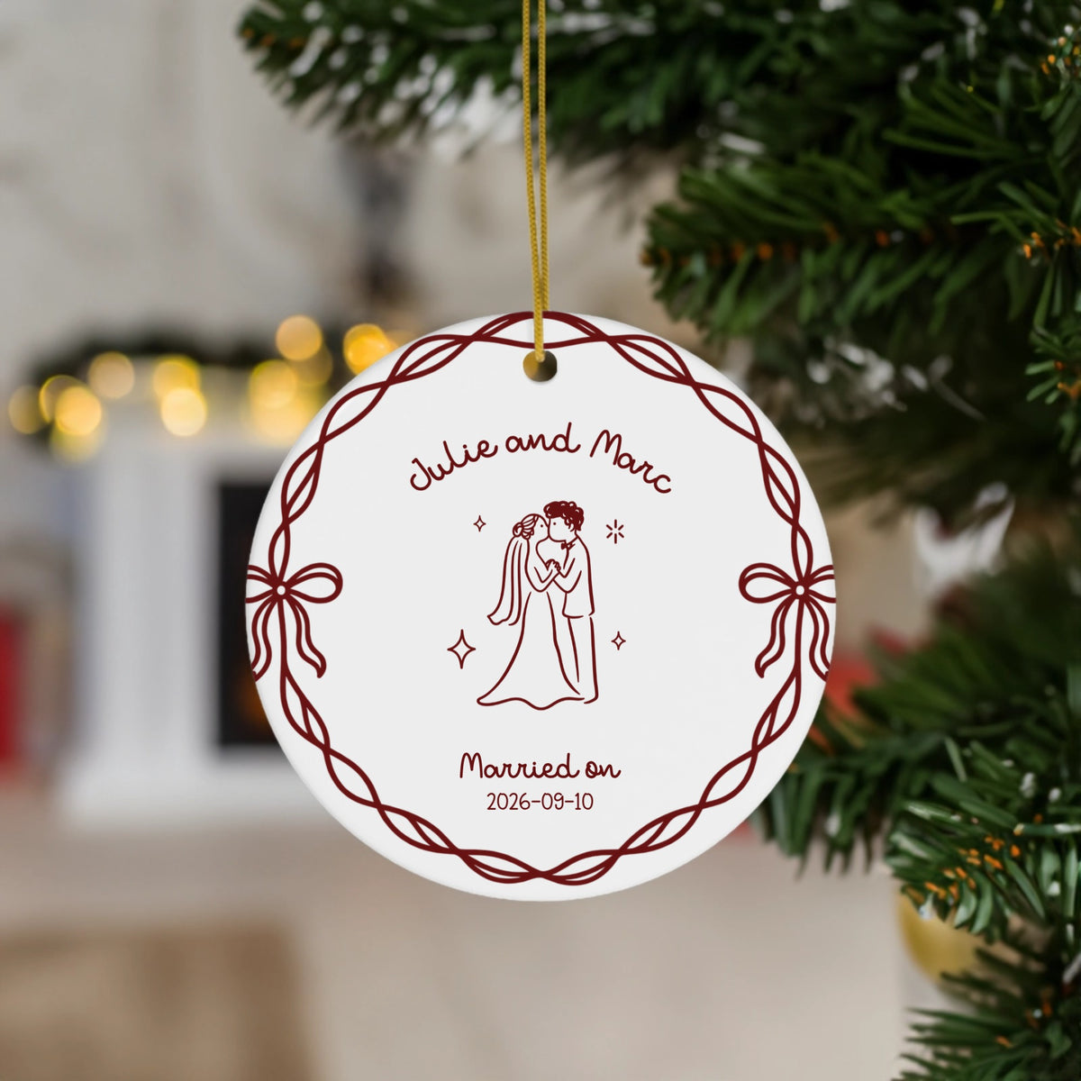 Customized Ornament Newlyweds Art
