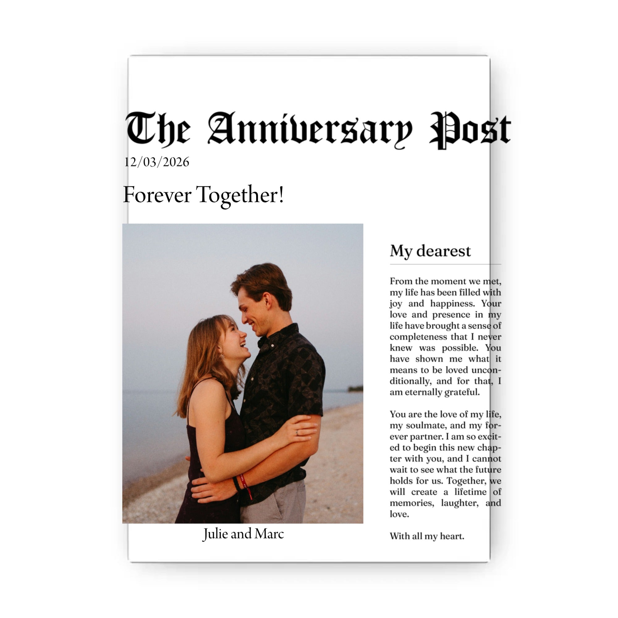 Customized Poster Couple The Anniversary Poster Journal