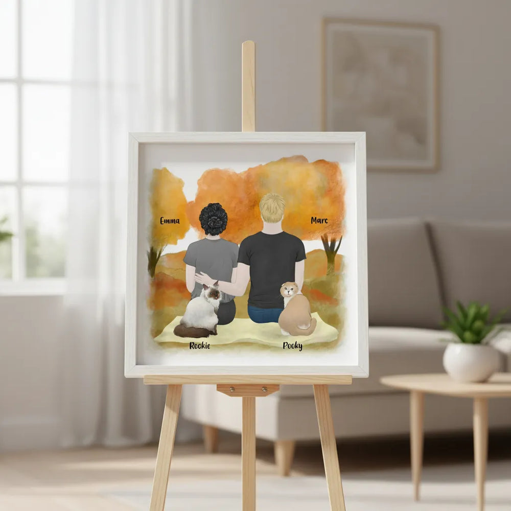 Customized Poster Couple and Dogs