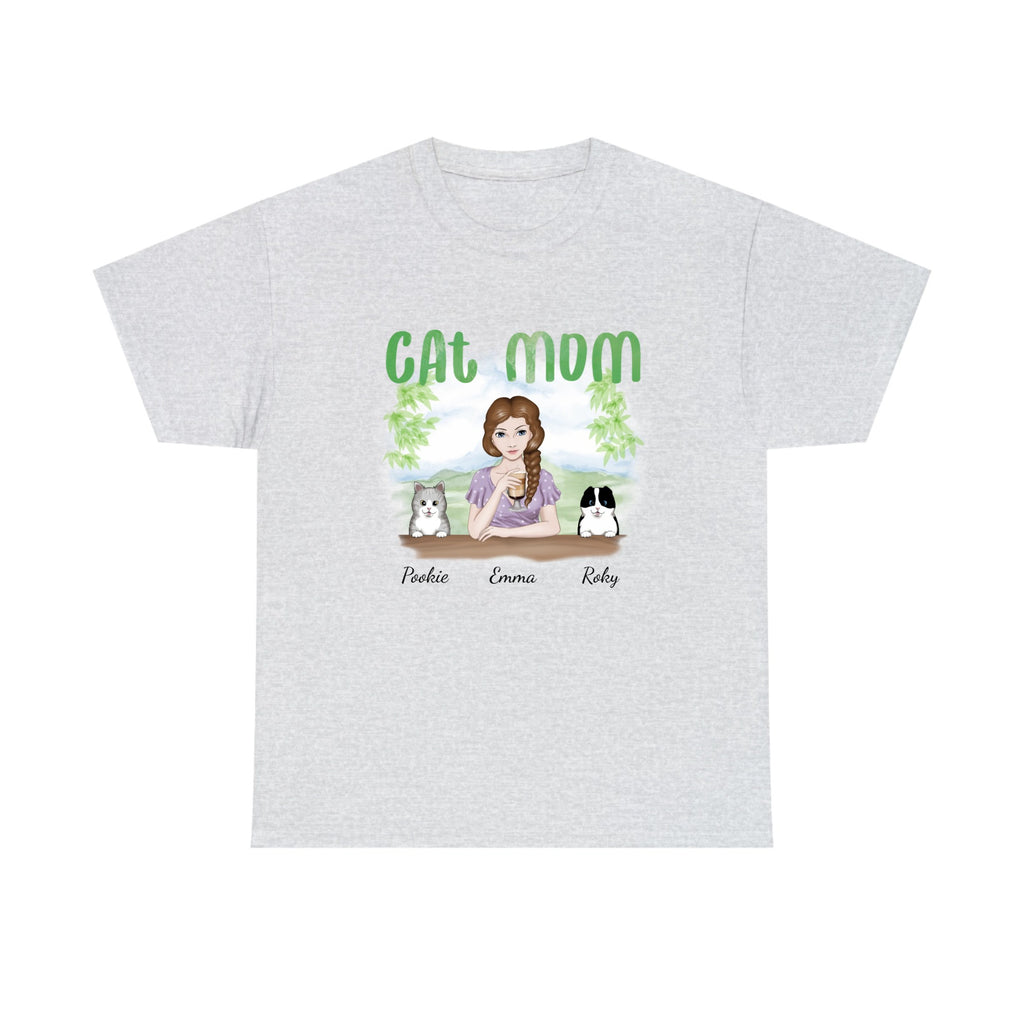 Customized Tee Shirt Cat Mom