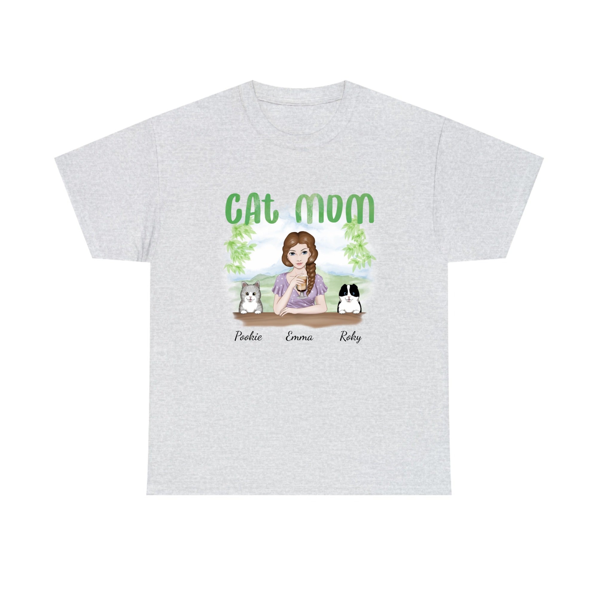 Customized Tee Shirt Cat Mom