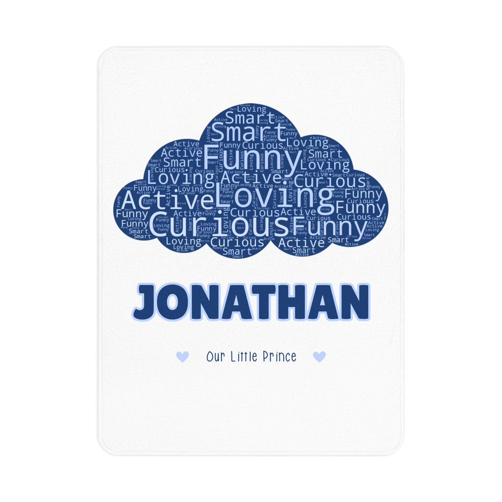 Customized Toddler Blanket Custom Name and Word Cloud