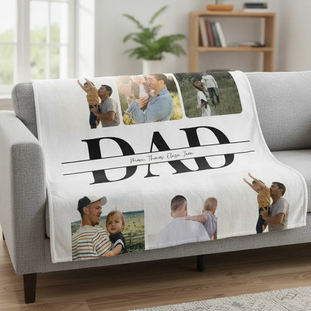 Personalized Blanket With Photos For Dad