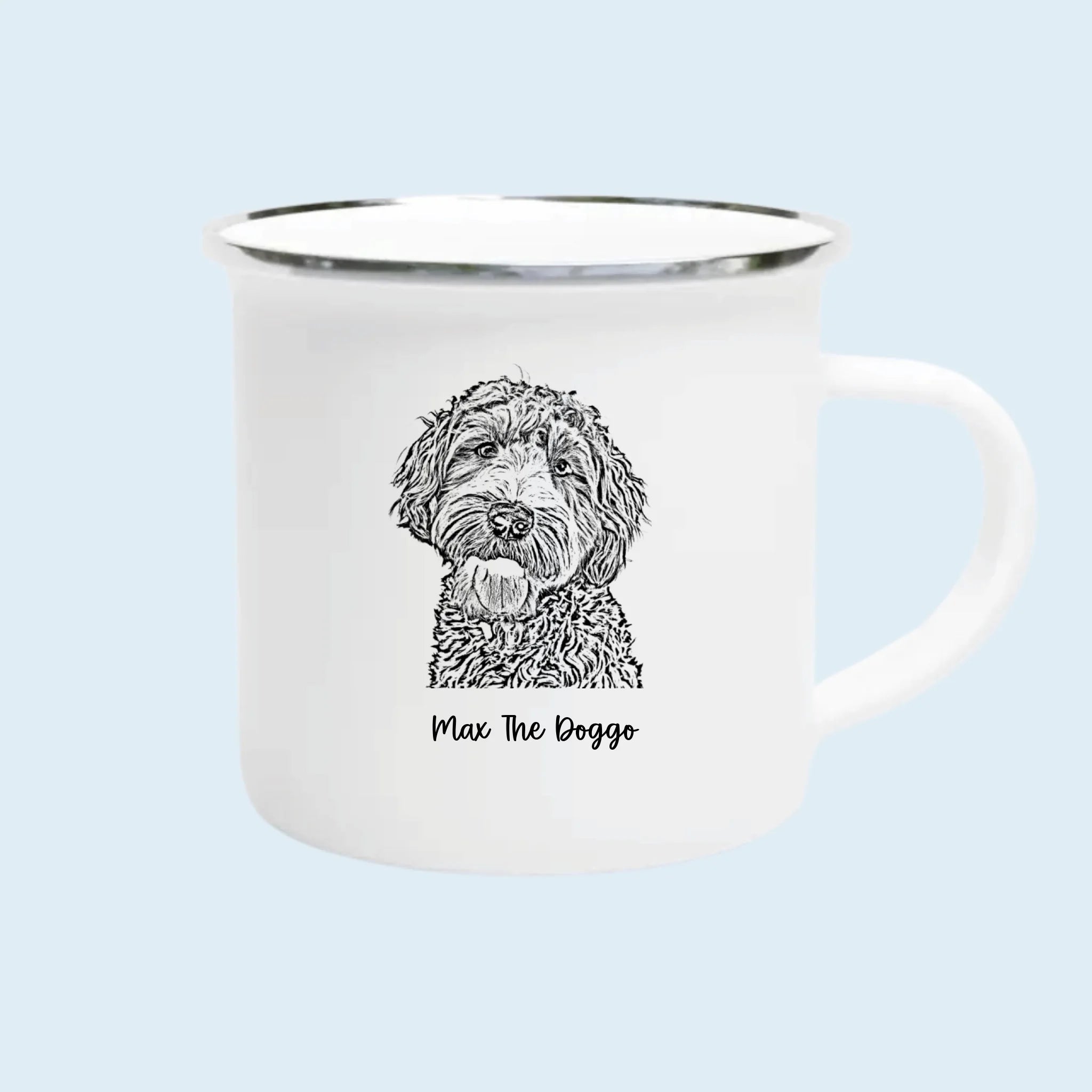 Personalized Camping Mug Dog Portrait Sketch