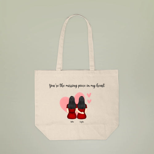 Personalized Canvas Tote Couple Missing Piece