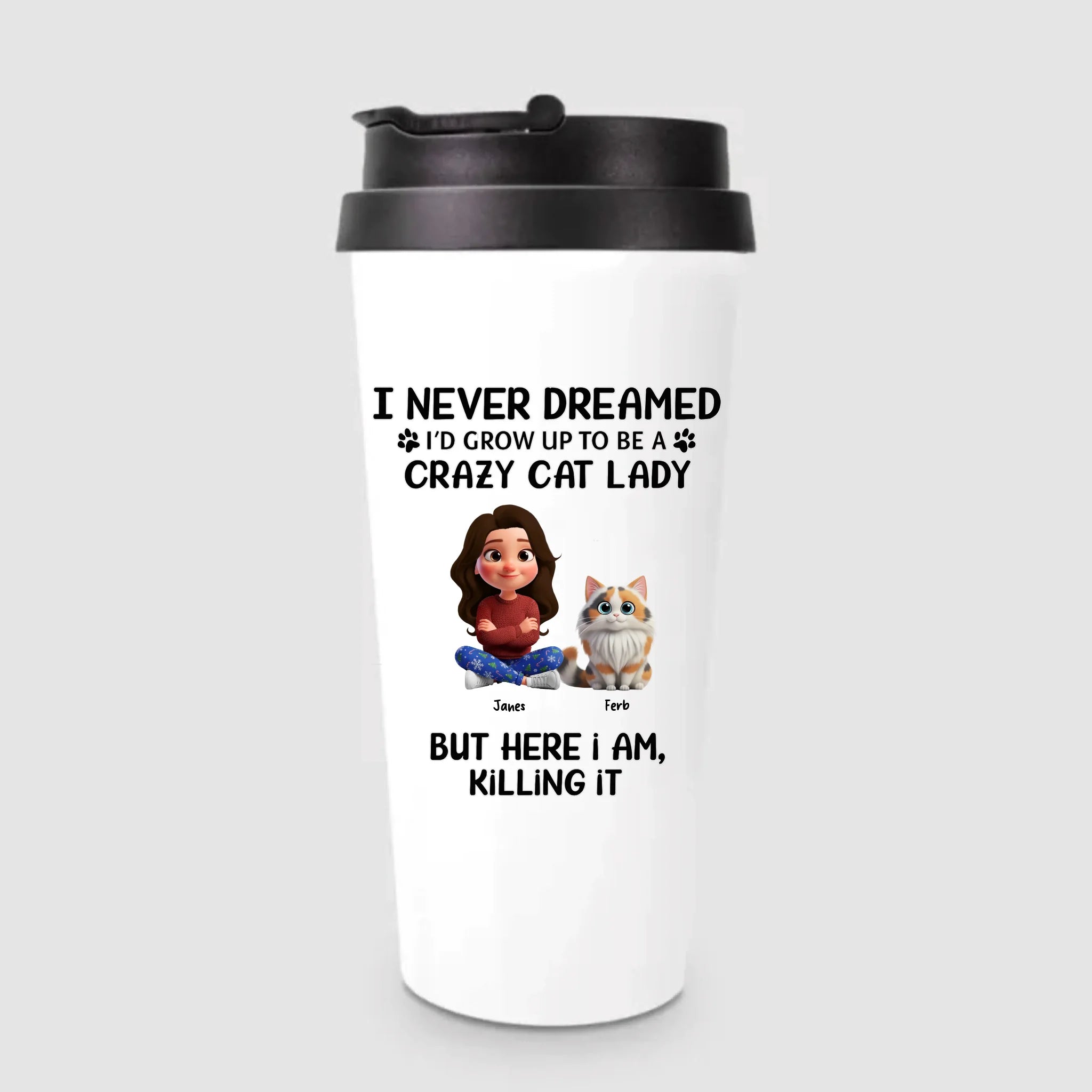 Personalized Cat Mom Tumbler