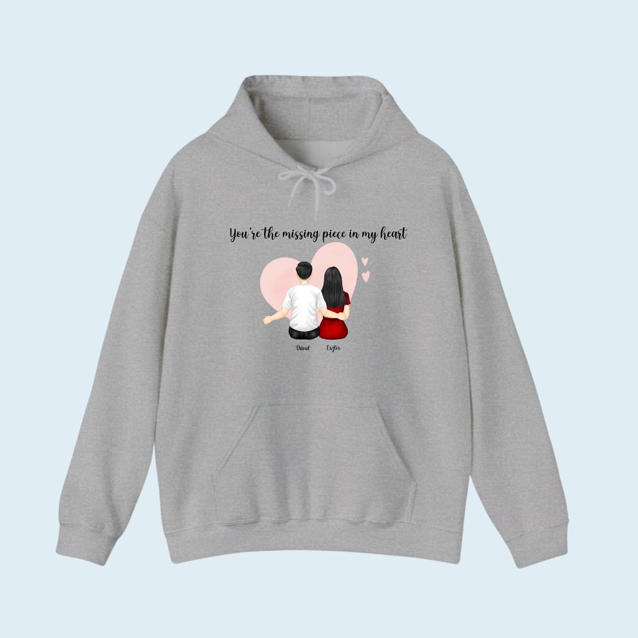 Personalized Hooded Sweatshirt Couple Missing Piece