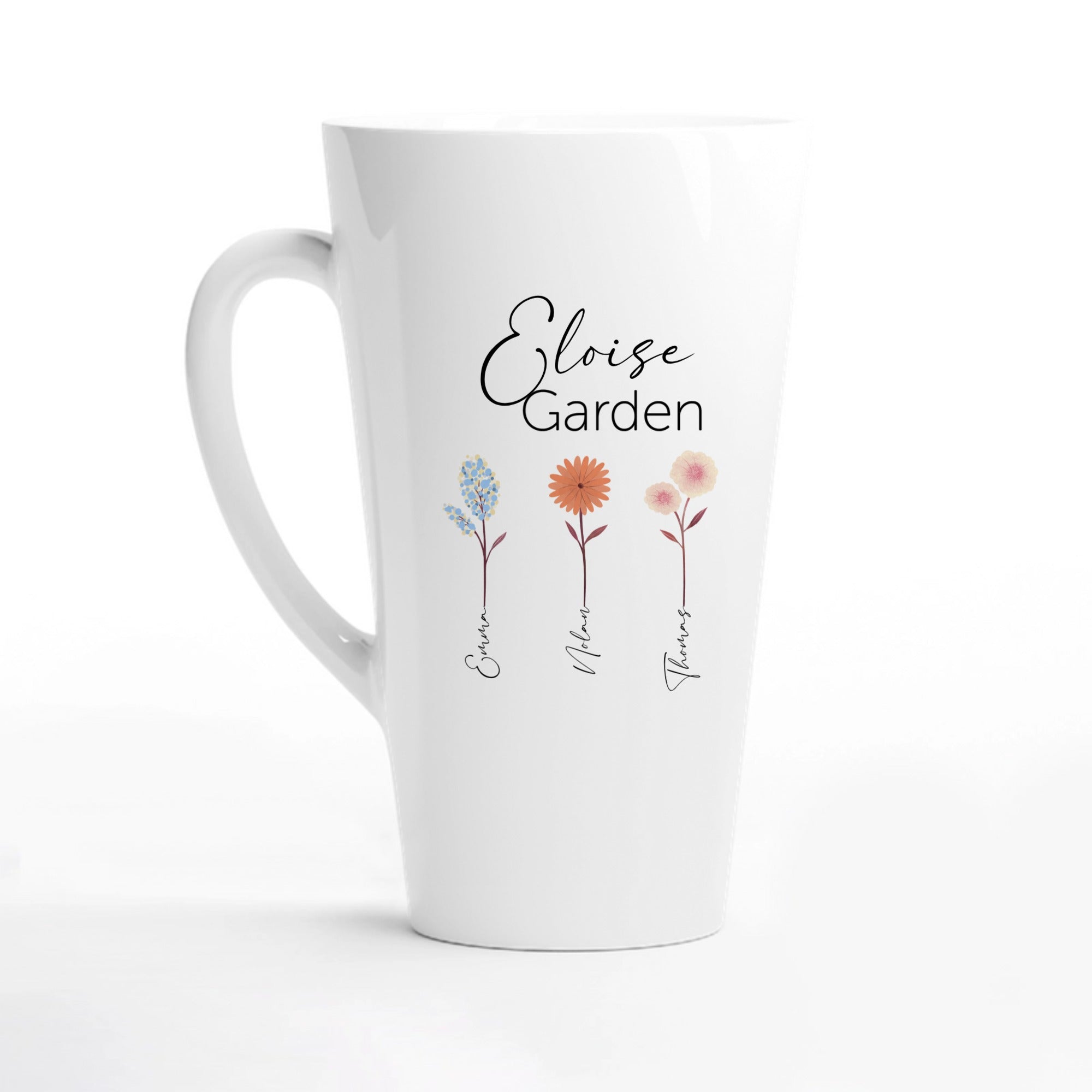 Personalized Latte Mug 17oz Mommy Garden