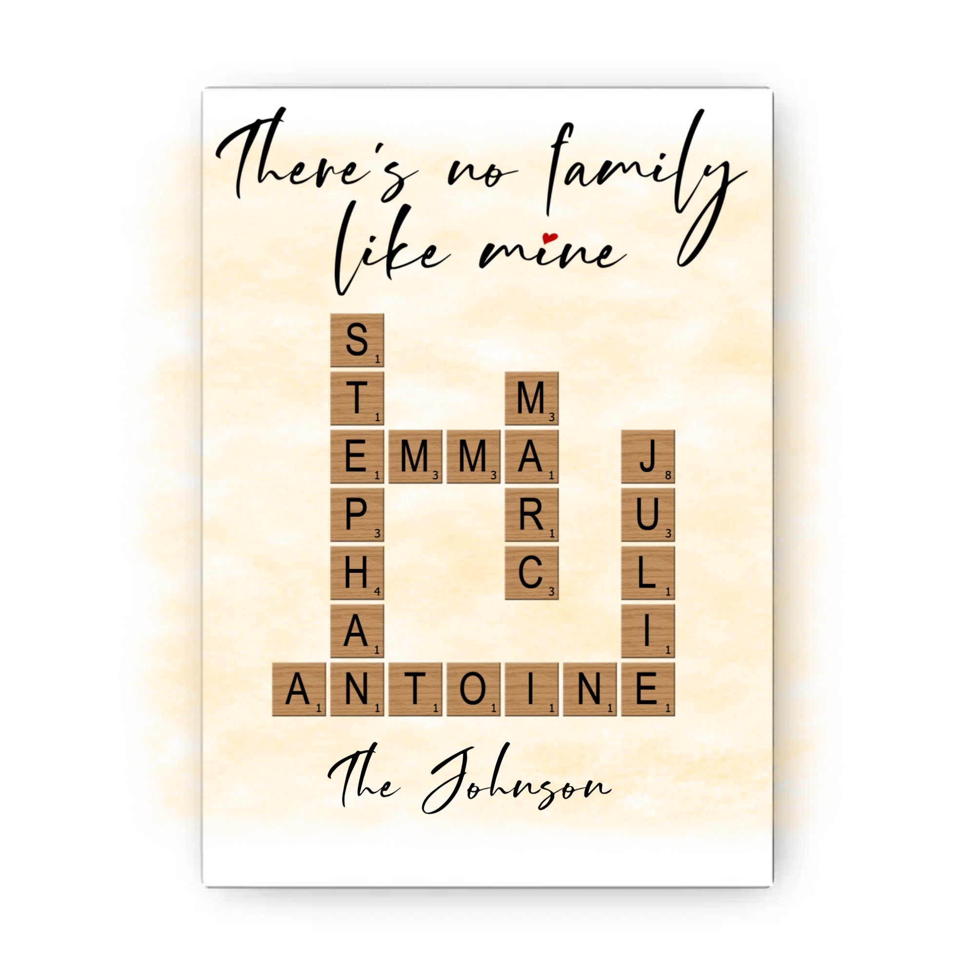 Personalized Poster Family Names Crossword